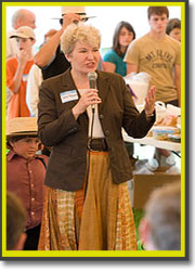 Secretary Sally Fallon speaks