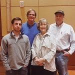 Karen Bergener of FTCLDF with Pete Kennedy, Joe Heckman, and Will Bailey at our annual Fundraiser Reception at the Wise Traditions Conference