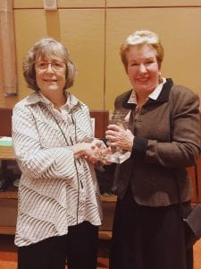 Karen Bergener presenting Sally Fallon Morell the Distinguished Service Award at our annual Fundraiser Reception at the Wise Traditions Conference. 