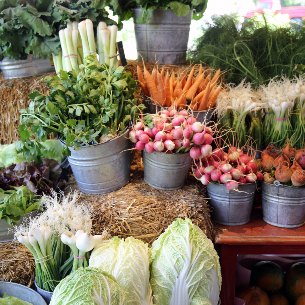 Farmers market produce