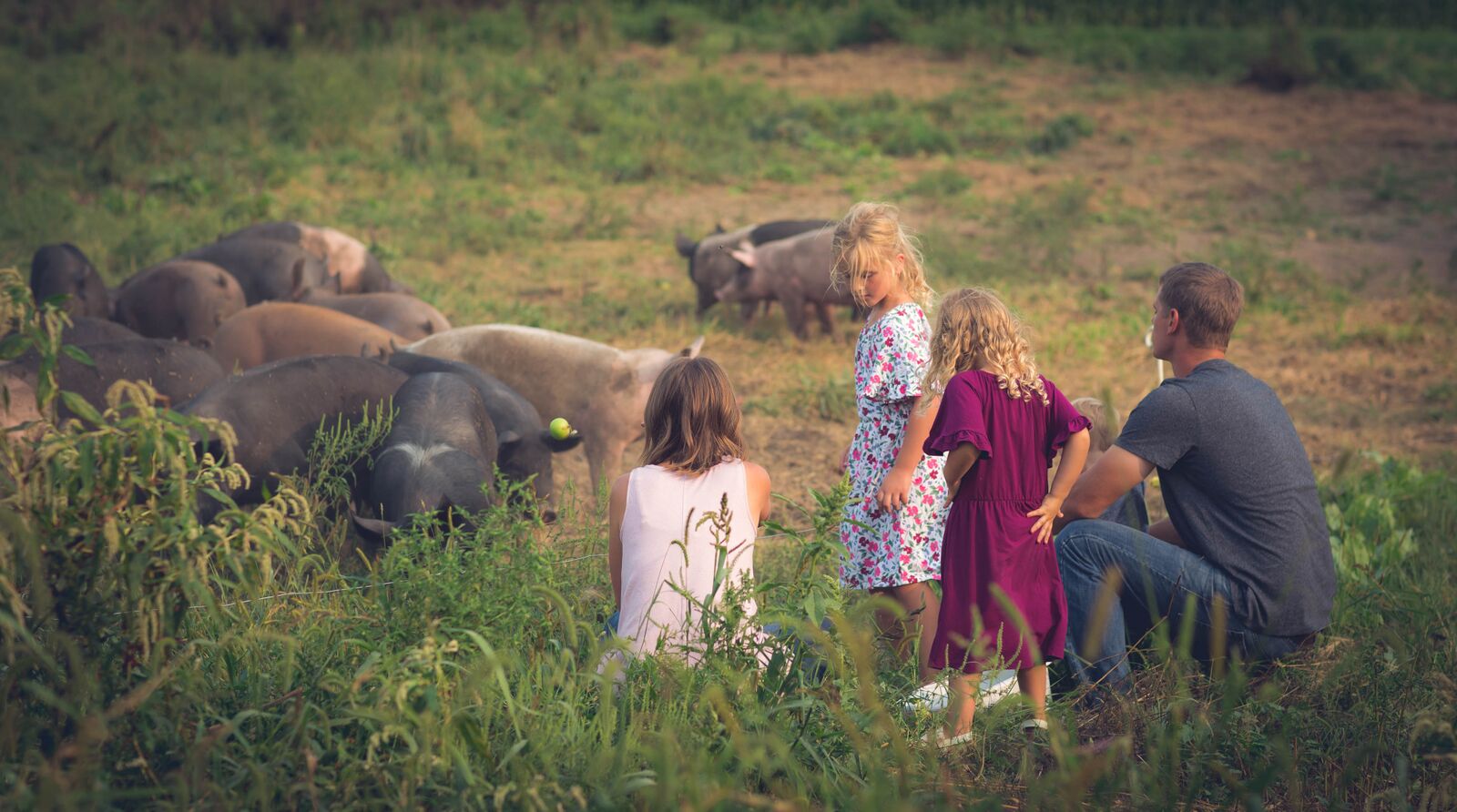 Nature's Pantry family and hogs