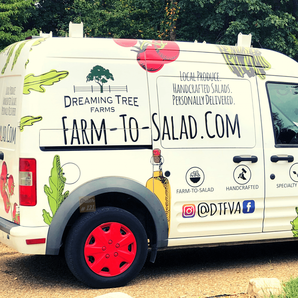 Farm-To-Salad Deliver Van