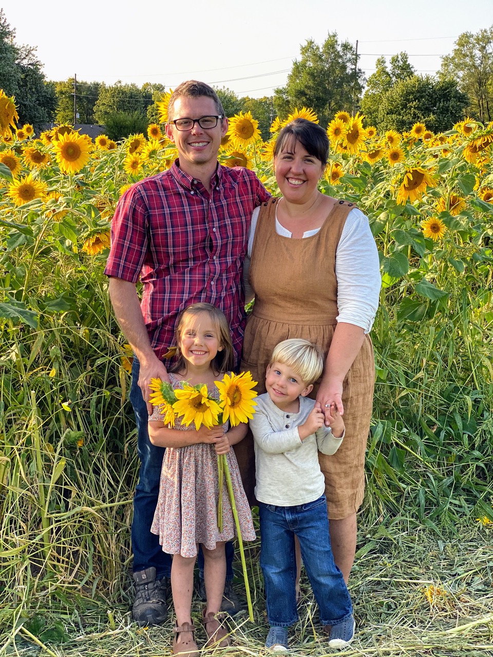 Family with Sunflowers