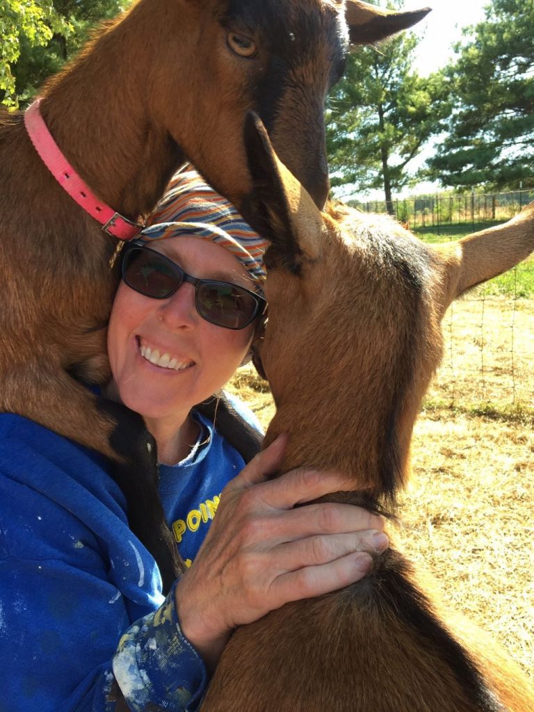 Amy Jo and Goats