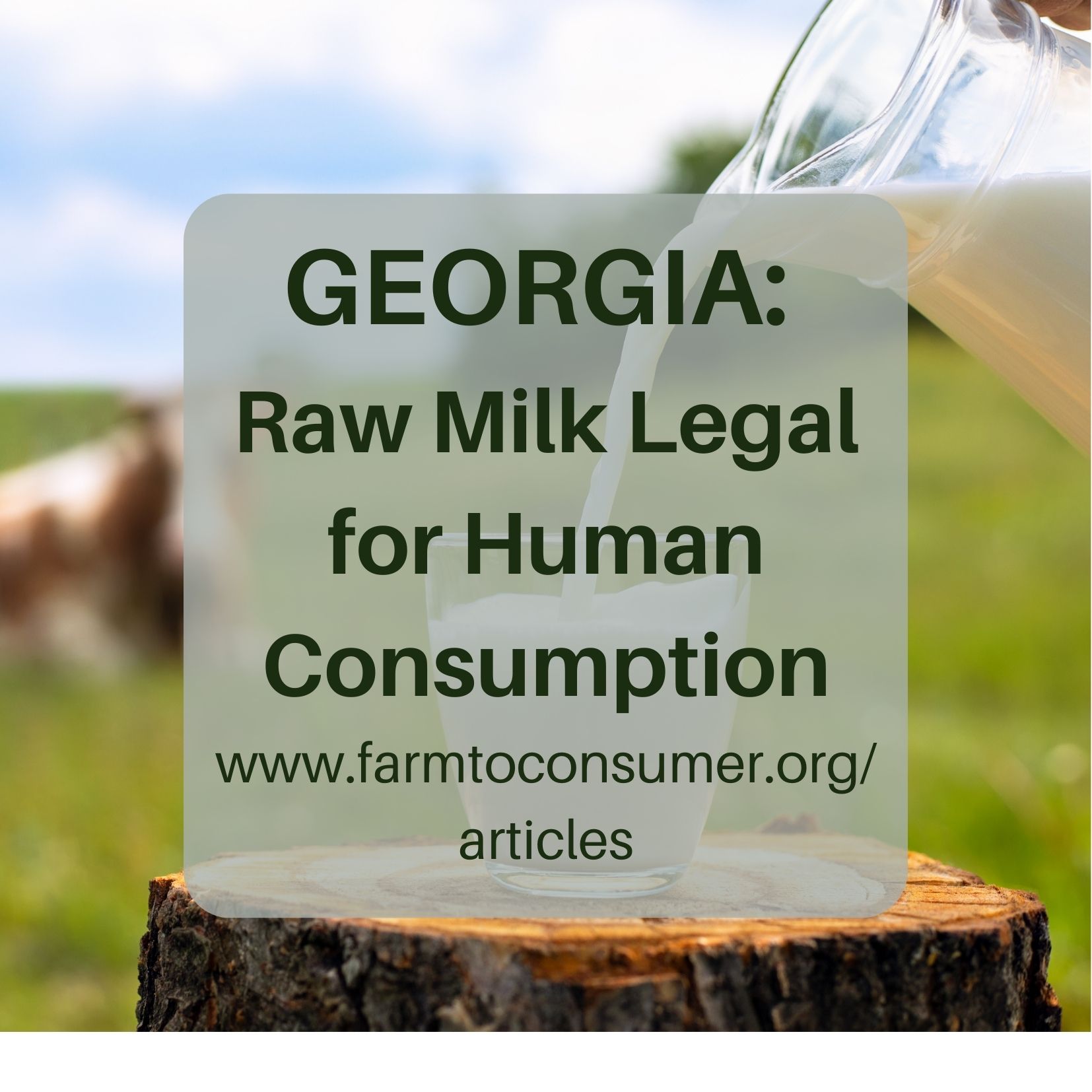 Direct sales of raw milk to the consumer are likely coming to
